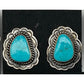 Navajo Kingman Turquoise Post Earrings P. Skeets Sterling