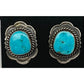 Navajo Kingman Turquoise Post Earrings P. Skeets Sterling