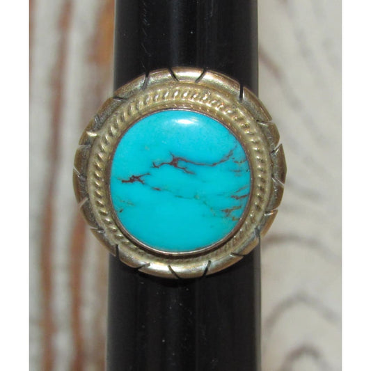 Navajo Kingman Turquoise Ring P. Skeets Sterling Silver