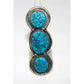 Massive Navajo Kingman Turquoise Ring Size 7.5 Sterling 