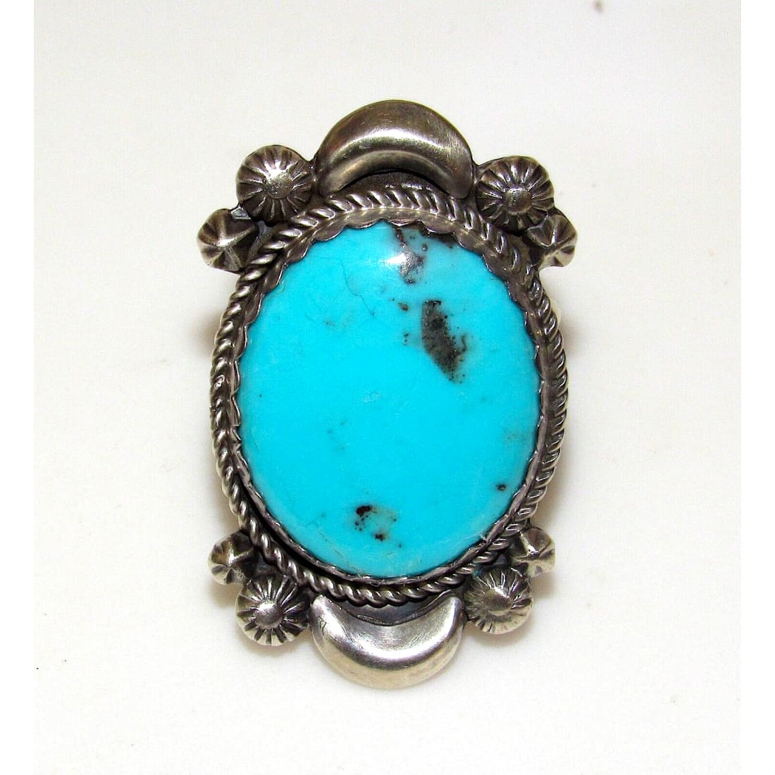 Navajo Kingman Turquoise Ring Size 8 by Lyanne Goodluck