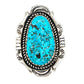 Navajo Kingman Turquoise Ring Sz 8 Sterling Silver Native