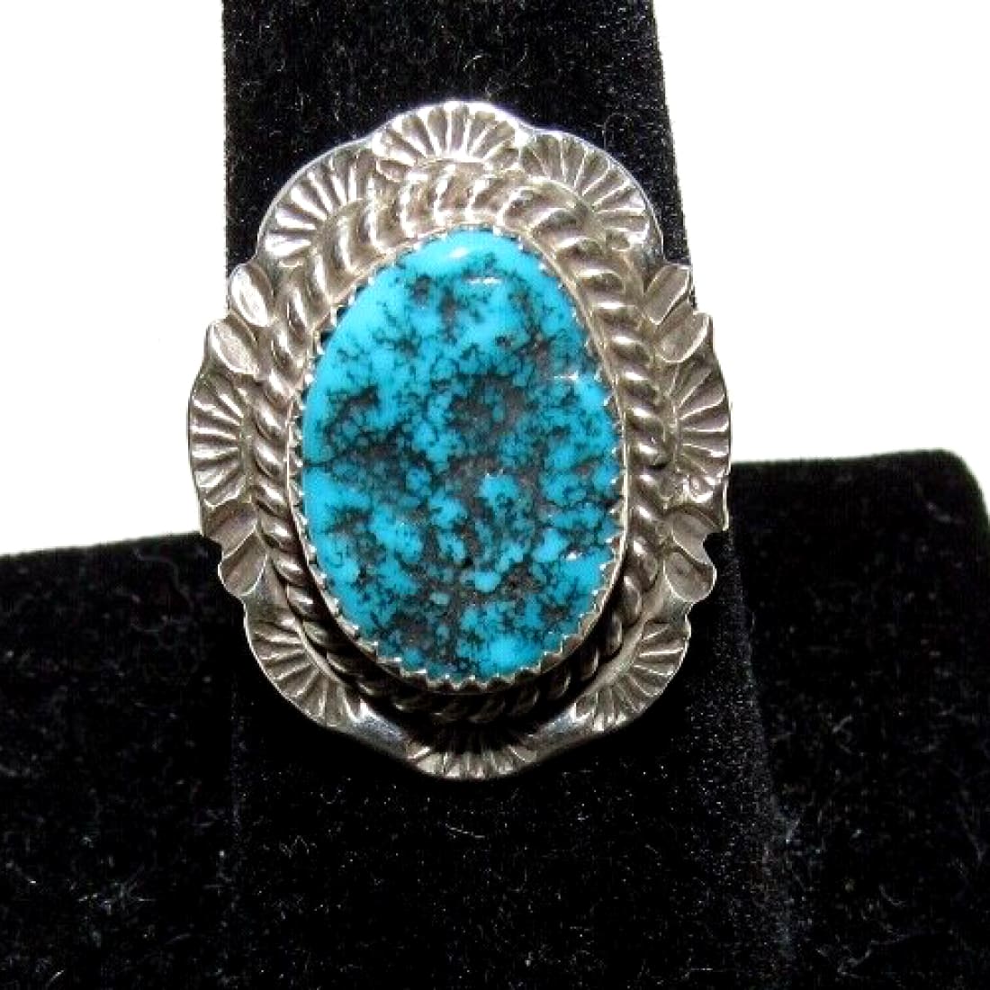 Navajo Kingman Turquoise Ring Sz 9 Sterling Silver Native