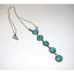 Navajo Kingman Turquoise Small Lariat Necklace Sterling