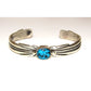 Navajo Kingman Turquoise Stacker Cuff Bracelet Sterling C &