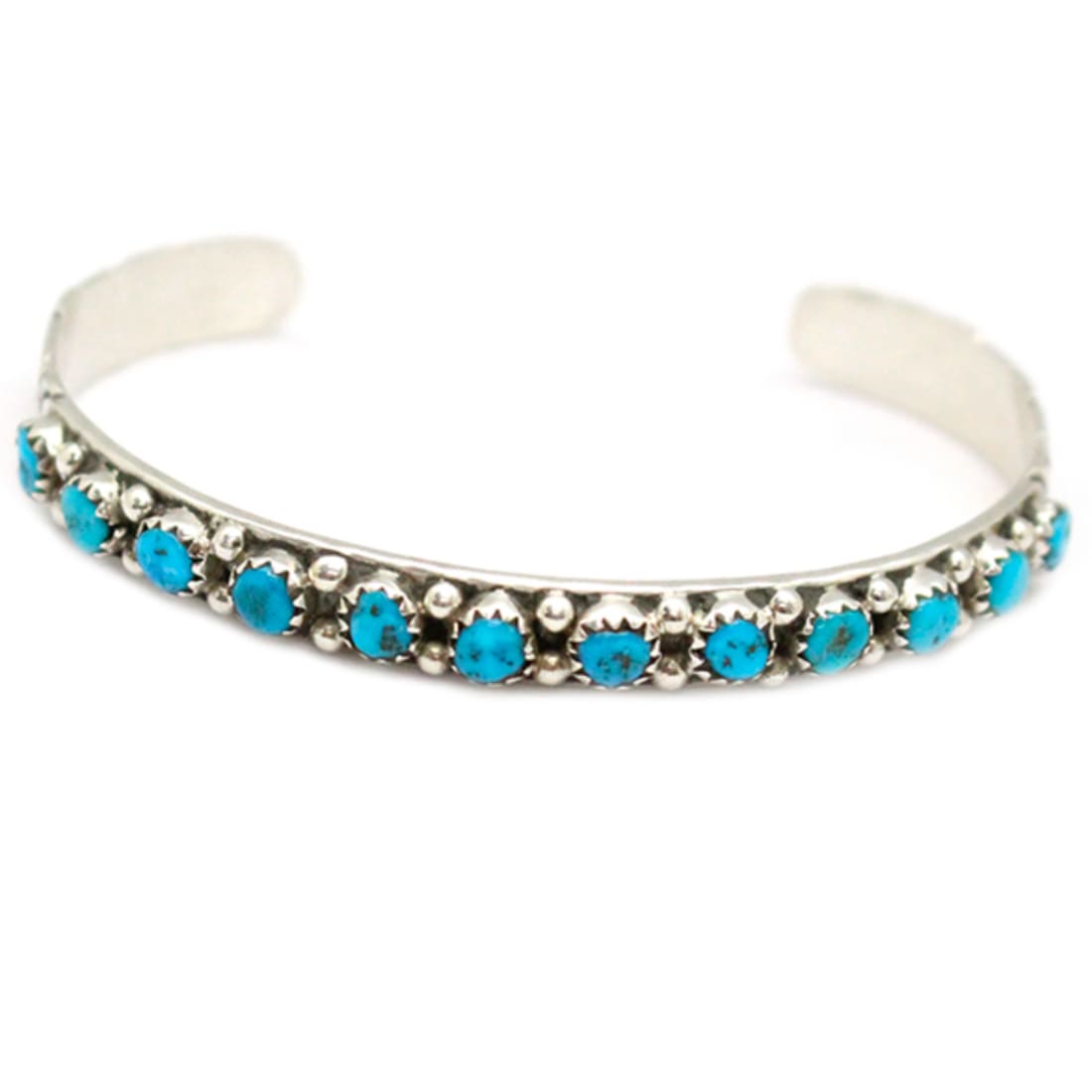 Navajo Kingman Turquoise Stacker Cuff Bracelet Sterling