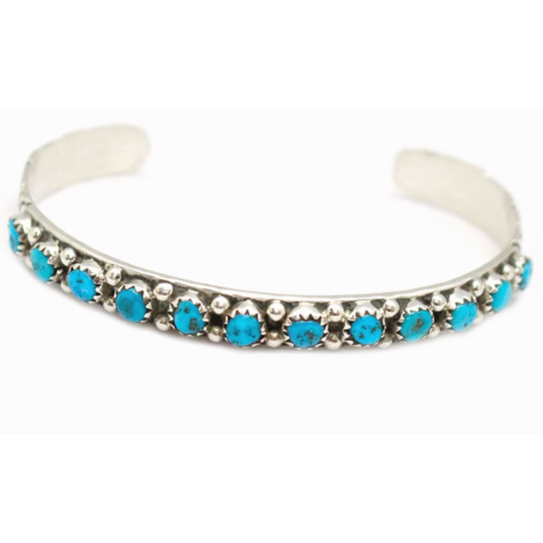 Navajo Kingman Turquoise Stacker Cuff Bracelet Sterling