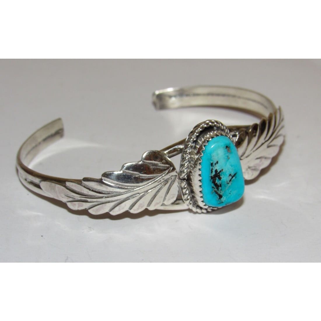 Navajo Kingman Turquoise Stacker Cuff Bracelet Sterling