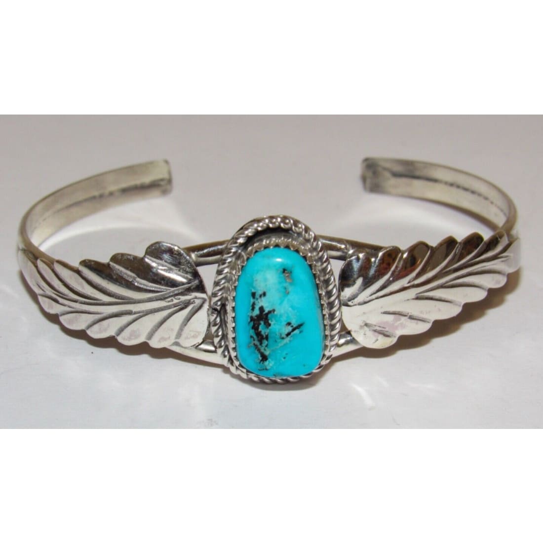 Navajo Kingman Turquoise Stacker Cuff Bracelet Sterling