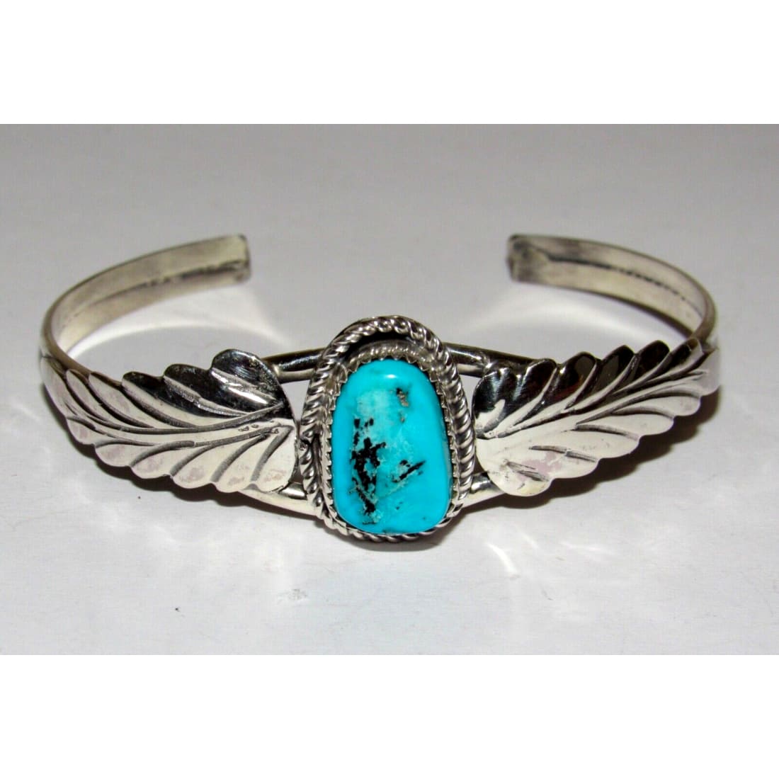 Navajo Kingman Turquoise Stacker Cuff Bracelet Sterling