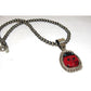 Navajo Lady Bug Inlay Pendant Sterling Turquoise Coral