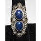 Navajo Lapis Ring Sz 8.5 Sterling Silver Native American