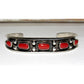 Navajo Mediterranean Coral Stacker Cuff Bracelet Sterling