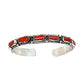 Navajo Mediterranean Coral Stacker Cuff Bracelet Sterling