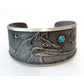 Navajo Monty Claw Wolf Bracelet Tufa Cast Sterling Sleeping