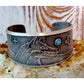 Navajo Monty Claw Wolf Bracelet Tufa Cast Sterling Sleeping