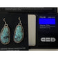 Navajo Morenci Turquoise Dangle Earrings Sterling Silver L