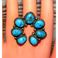 Navajo Naja Ring Size 7 Kingman Turquoise Statement Ring