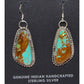 Navajo Number 8 Turquoise Dangle Earrings Sterling L Hurley