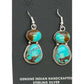 Navajo Number 8 Turquoise Dangle Earrings Sterling Silver R.