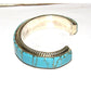 Navajo Number 8 Turquoise Inlay Cuff Bracelet Sterling