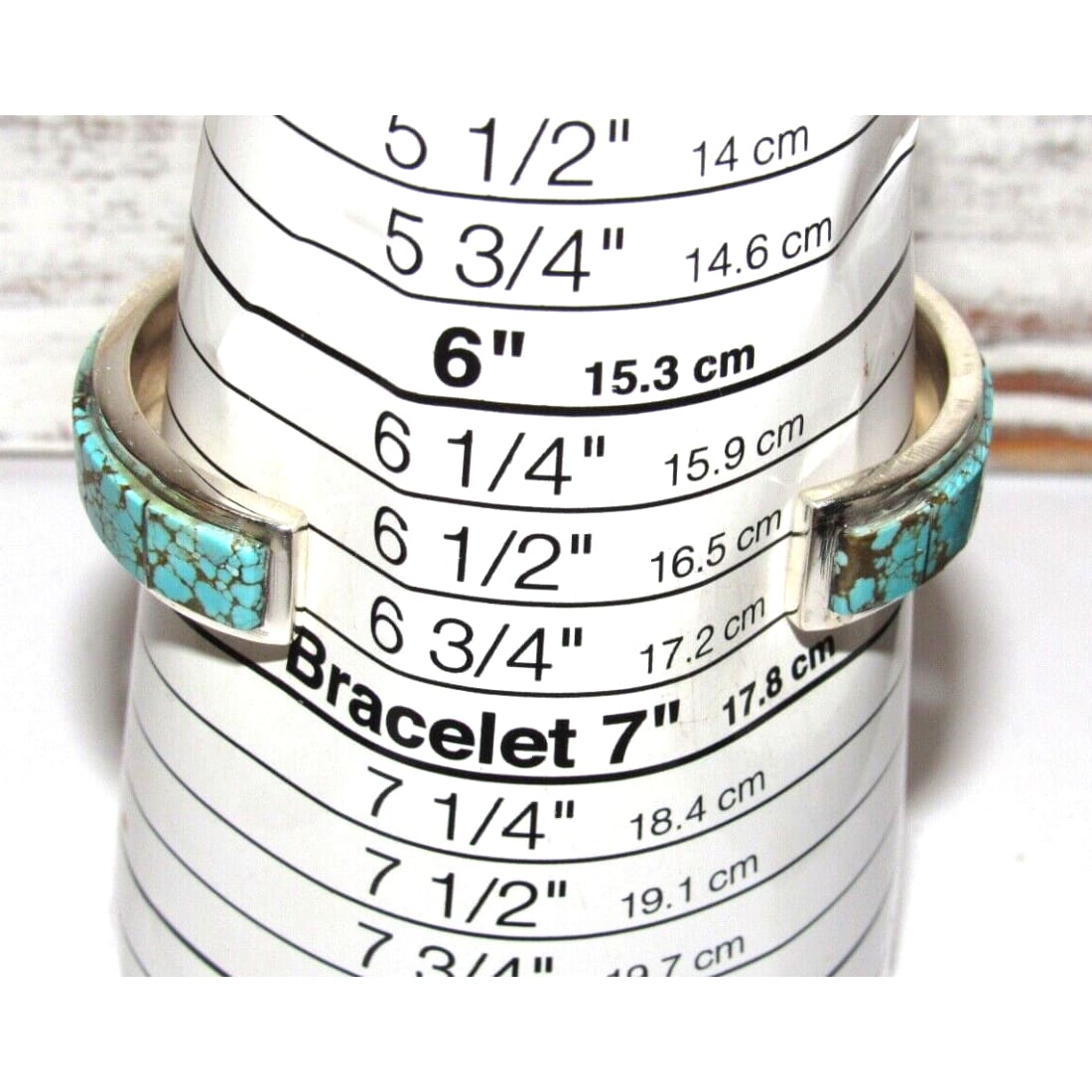 Navajo Number 8 Turquoise Inlay Cuff Bracelet Steve