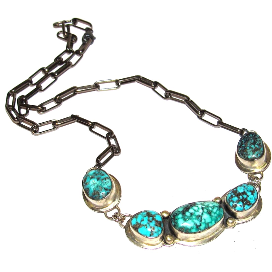 Navajo Number 8 Turquoise Necklace Necklace Sterling J James