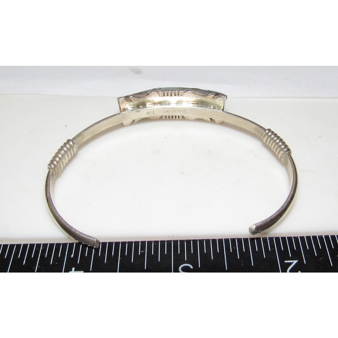Navajo Number 8 Turquoise Stacker Cuff Bracelet Sterling