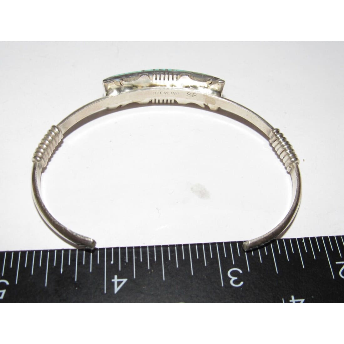 Navajo Number 8 Turquoise Stacker Cuff Bracelet Sterling