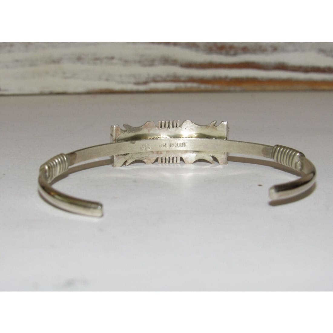 Navajo Number 8 Turquoise Stacker Cuff Bracelet Sterling