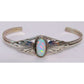 Navajo Opal Bracelet Sterling Silver Stacker Cuff by L. 