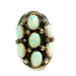 Navajo Opal Cluster Ring Size 8 Sterling Silver Signed