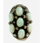 Navajo Opal Cluster Ring Size 9 Sterling Silver Signed