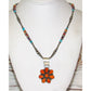 Navajo Orange Spiny Cluster Necklace on Navajo Pearls
