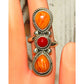 Navajo Orange Spiny Coral Ring Sz 7 Adjustable M. James
