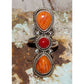 Navajo Orange Spiny Coral Ring Sz 7 Adjustable M. James