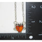 Navajo Orange Spiny Heart Bar Necklace Sterling Silver