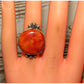 Navajo Orange Spiny Ring Size 6 Sterling Silver Native