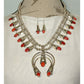 Navajo Orange Spiny Squash Blossom Necklace & Earrings Set