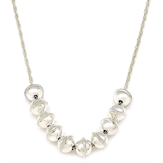 Navajo Pearls Bar Necklace Sterling Silver V. Johnson