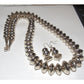 Navajo Pearls Hand Stamped Necklace & Earrings Set Sterling