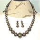 Navajo Pearls Hand Stamped Necklace & Earrings Set Sterling