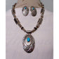 Navajo Pearls Necklace & Earrings Set Sterling Silver