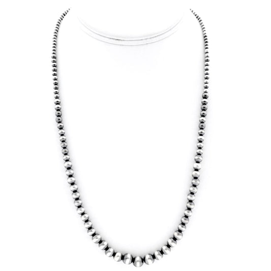 Navajo Pearls Necklace Sterling Silver Graduated Sterling