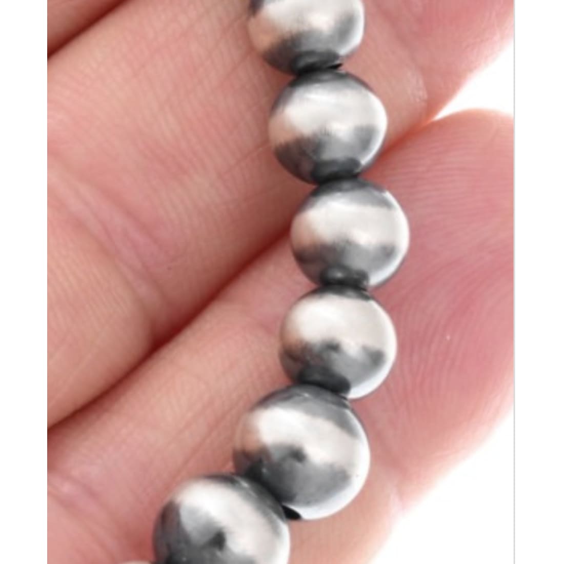 Navajo Pearls Necklace Sterling Silver Graduated Sterling