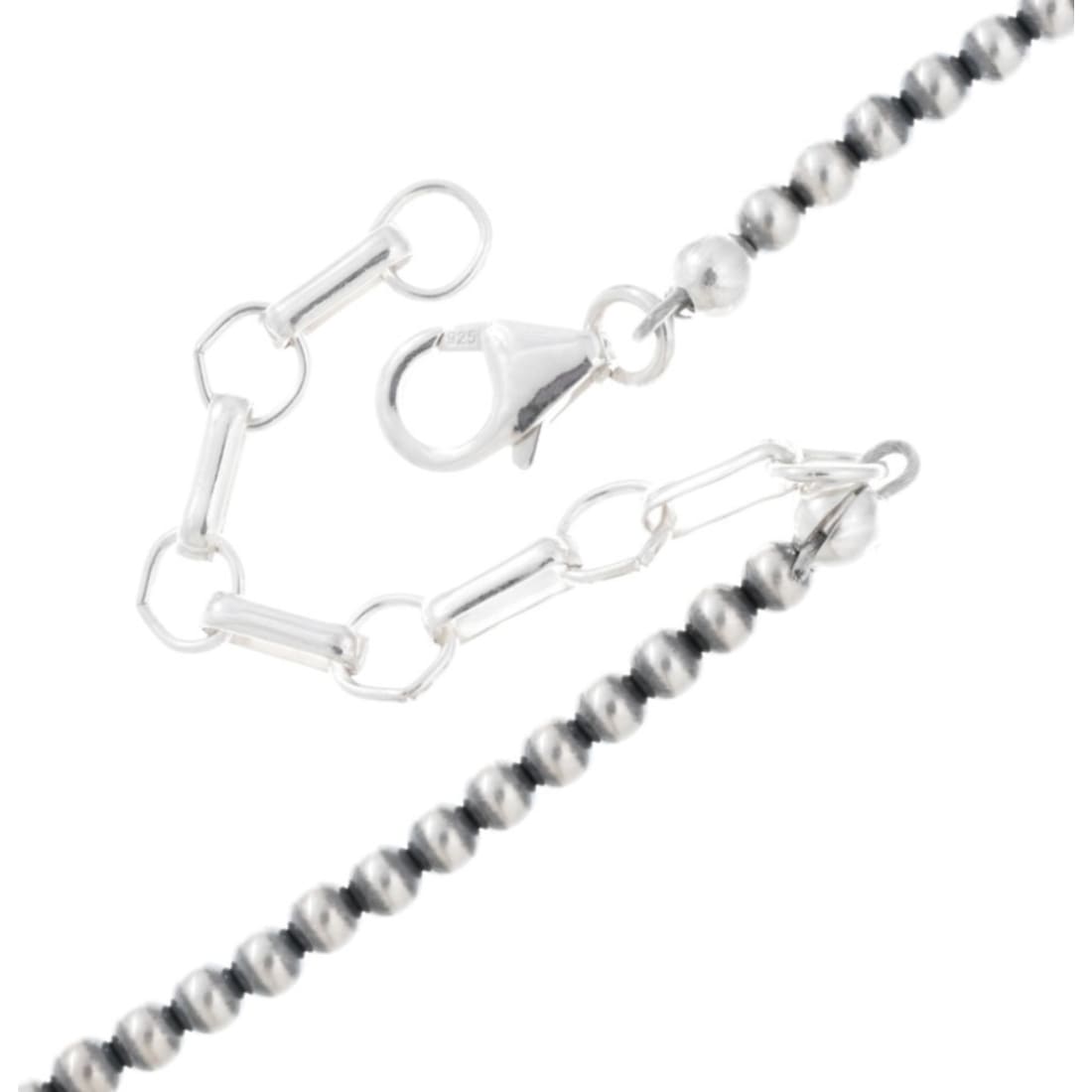 Navajo Pearls Necklace Sterling Silver Graduated Sterling
