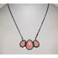 Navajo Pink Conch Cluster Bar Necklace Sterling Silver D