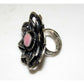 Navajo Pink Conch Flower Statement Ring Size 8 Sterling