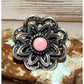 Navajo Pink Conch Flower Statement Ring Size 8 Sterling