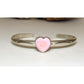 Navajo Pink Conch Heart Bracelet Stacker Sterling Silver